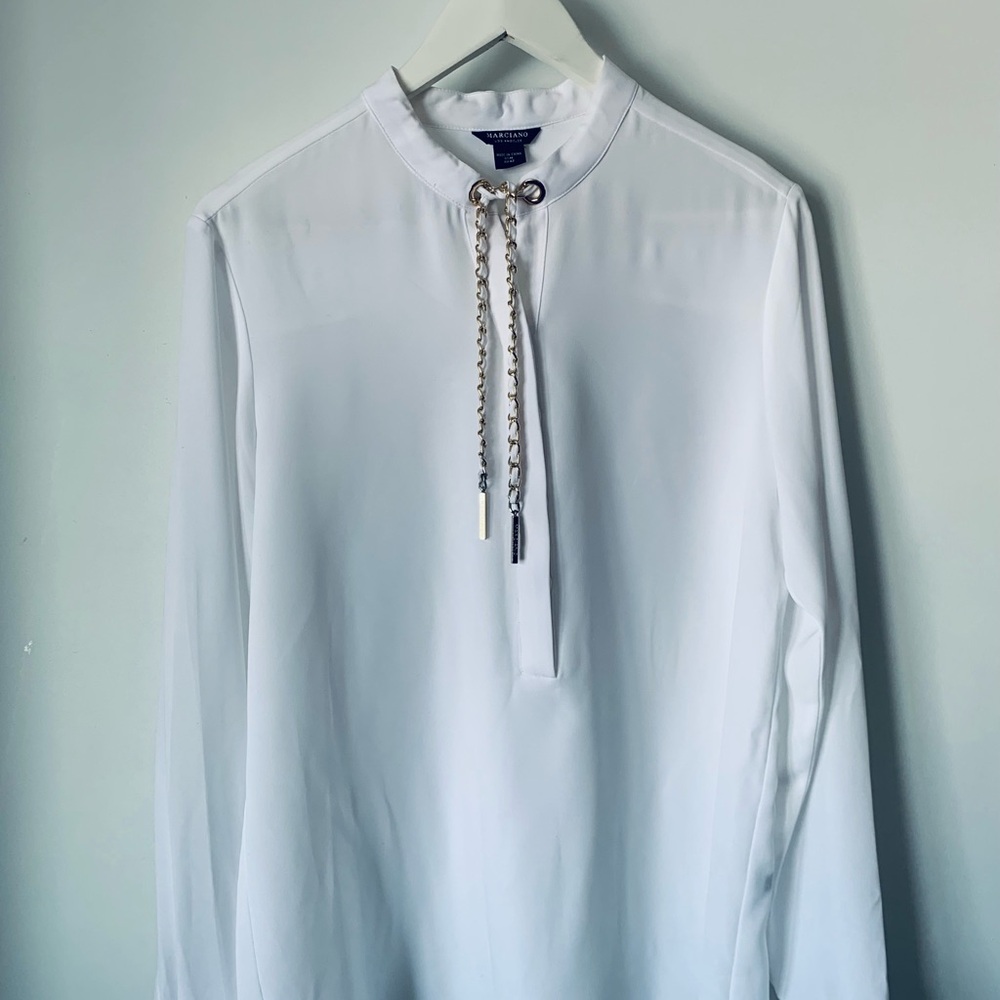 Marciano White Blouse with Gold Details